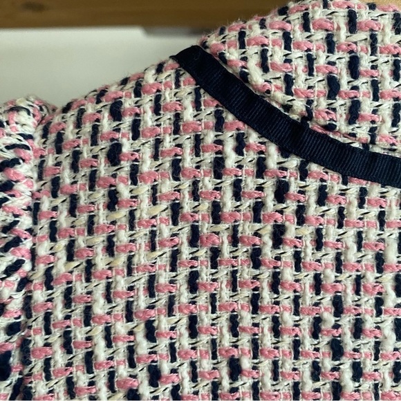 Janie and Jack Pink Navy Blue Cream Tweed Jacket 3t - Picture 8 of 13